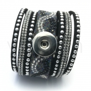 Echtleder-Armband für 18mm und 20mm Snap Buttons